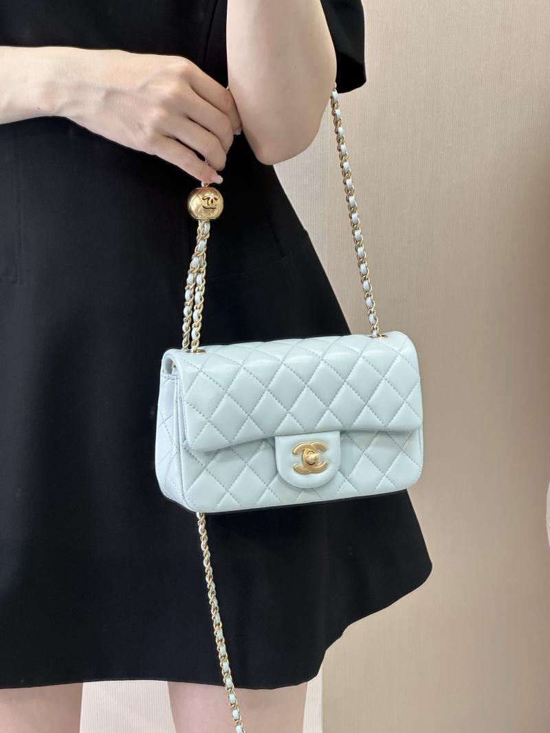 Small Chanel Lambskin Flap Bag Light Blue AS1787