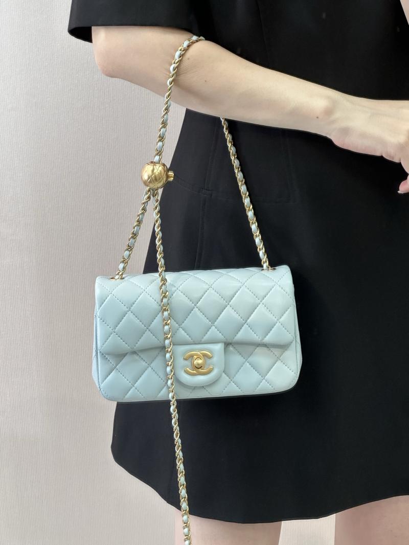 Small Chanel Lambskin Flap Bag Light Blue AS1787