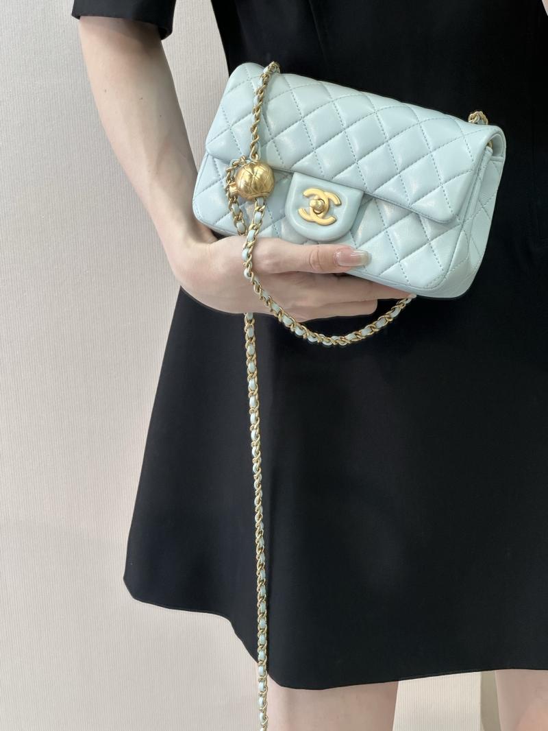 Small Chanel Lambskin Flap Bag Light Blue AS1787