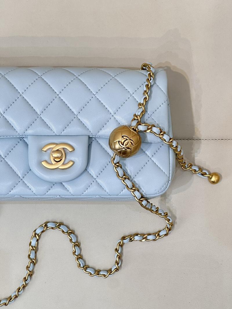 Small Chanel Lambskin Flap Bag Light Blue AS1787