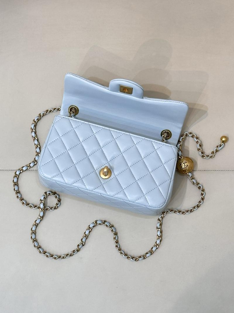 Small Chanel Lambskin Flap Bag Light Blue AS1787