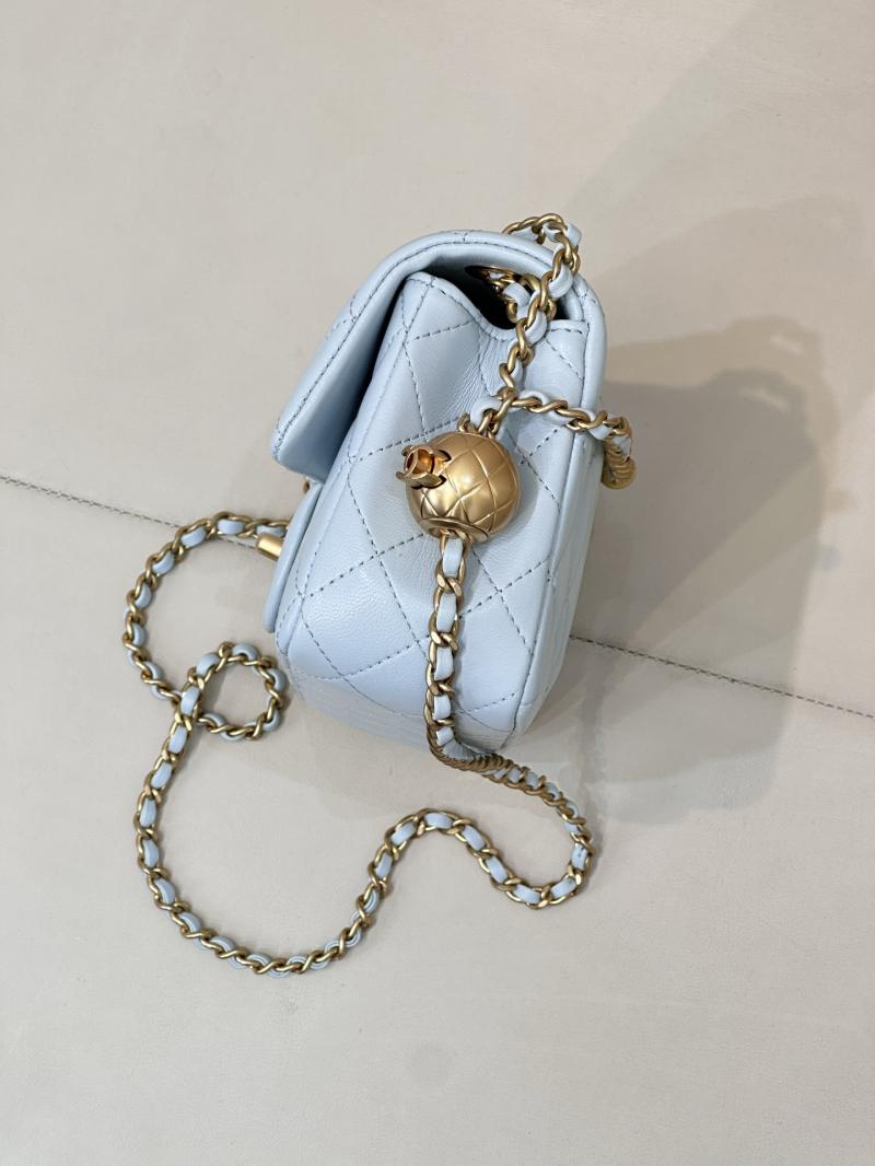 Small Chanel Lambskin Flap Bag Light Blue AS1787