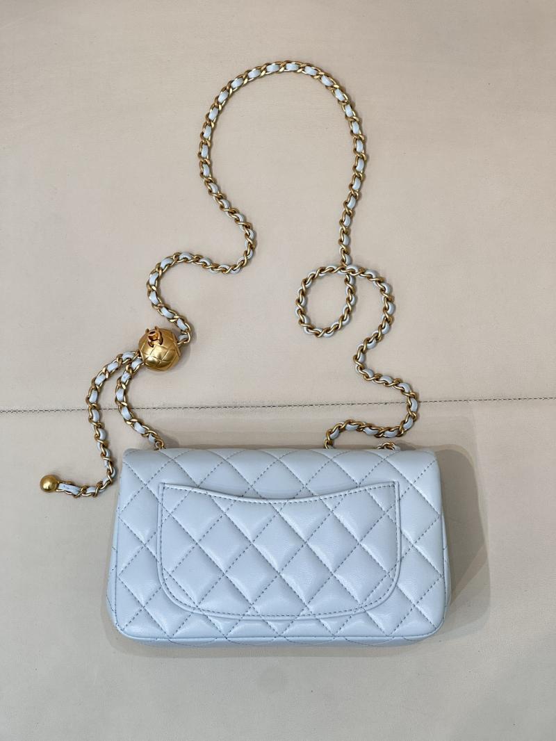 Small Chanel Lambskin Flap Bag Light Blue AS1787