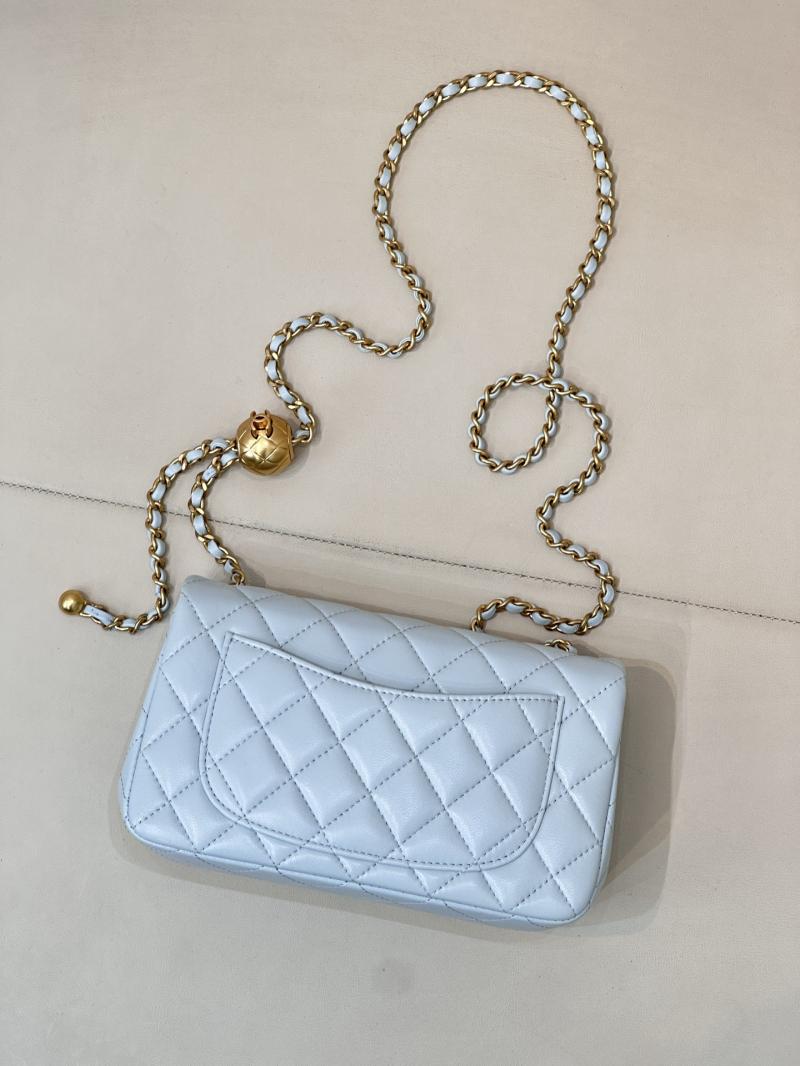 Small Chanel Lambskin Flap Bag Light Blue AS1787