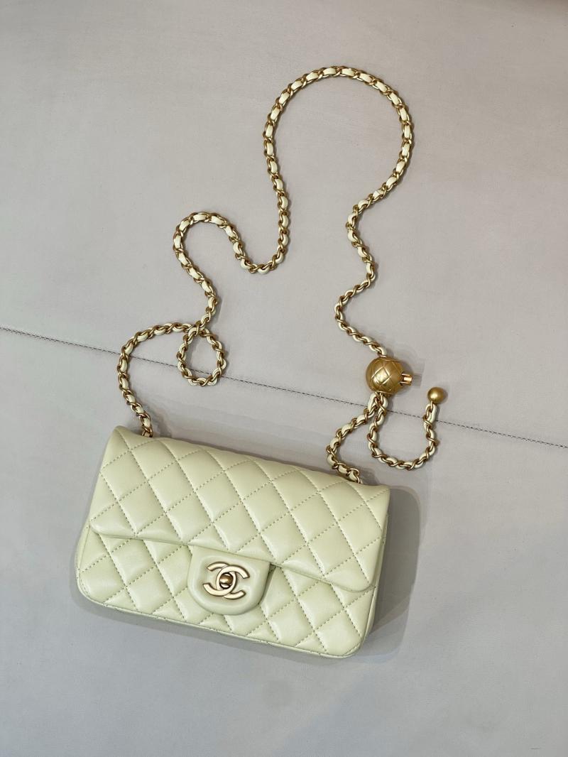 Small Chanel Lambskin Flap Bag Yellow AS1787