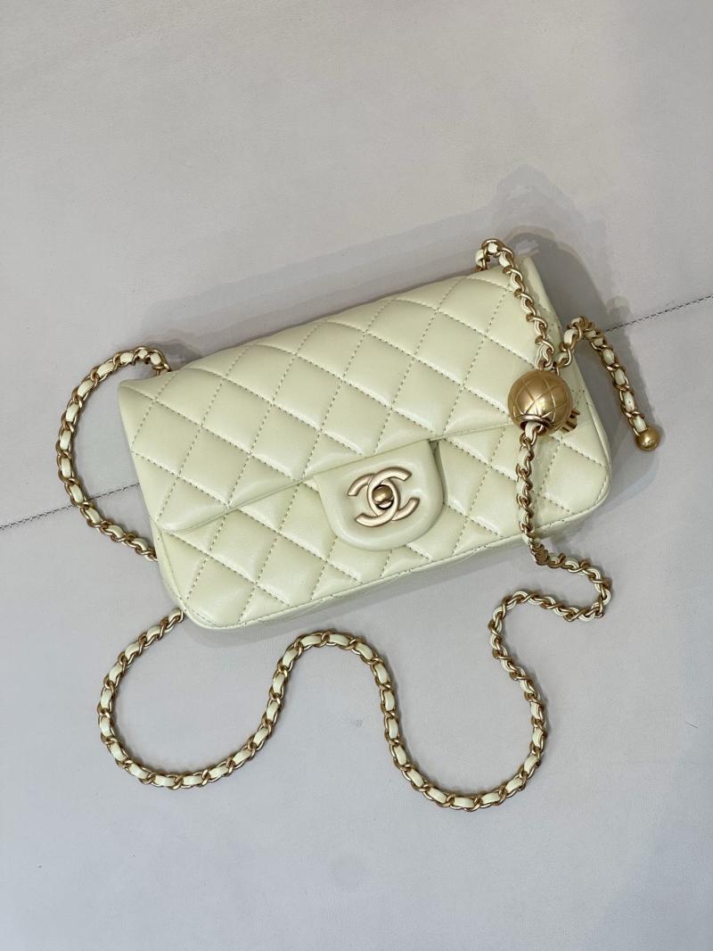 Small Chanel Lambskin Flap Bag Yellow AS1787