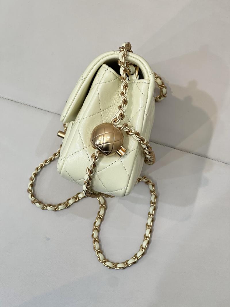 Small Chanel Lambskin Flap Bag Yellow AS1787