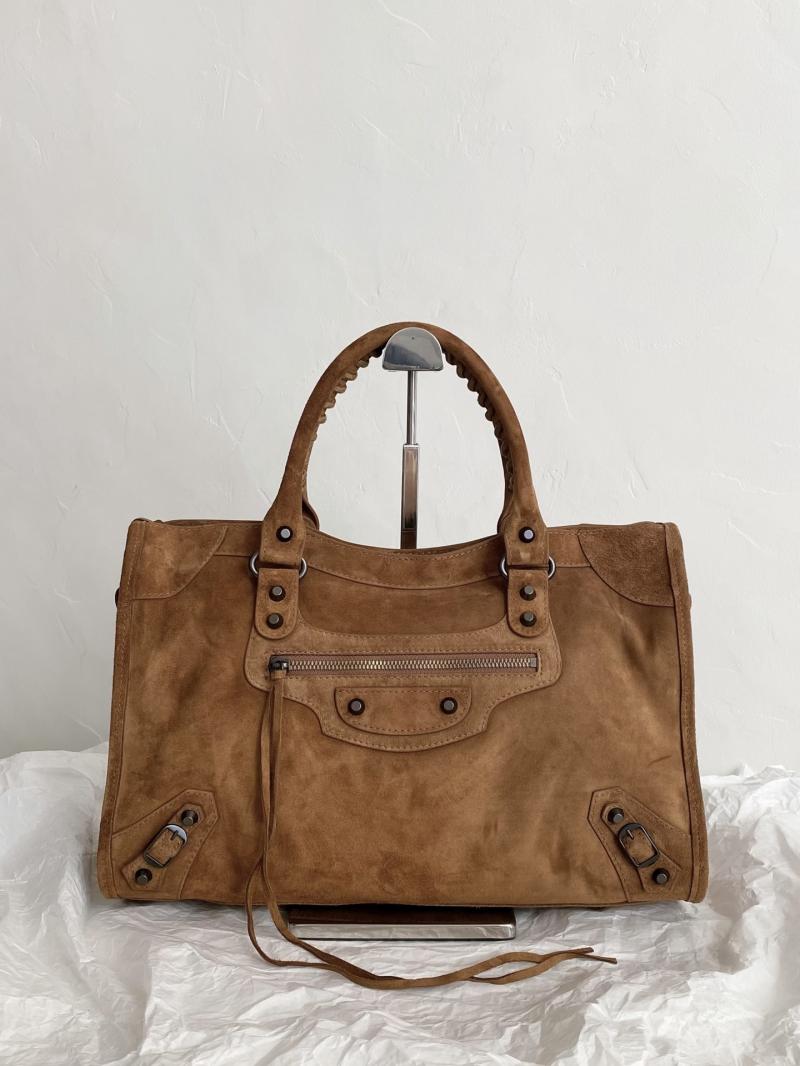 Balenciaga Le City Medium Suede Bag Brown 823058