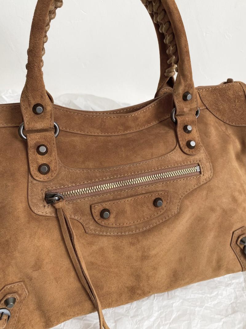 Balenciaga Le City Medium Suede Bag Brown 823058