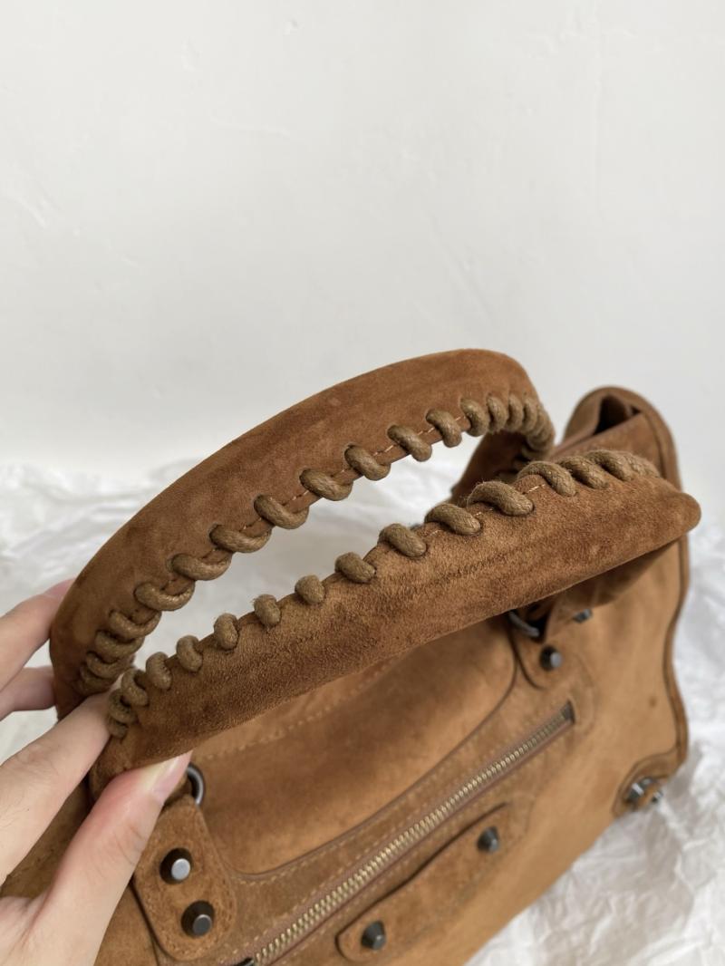 Balenciaga Le City Medium Suede Bag Brown 823058