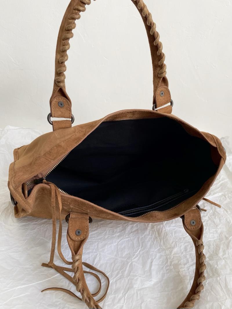 Balenciaga Le City Medium Suede Bag Brown 823058