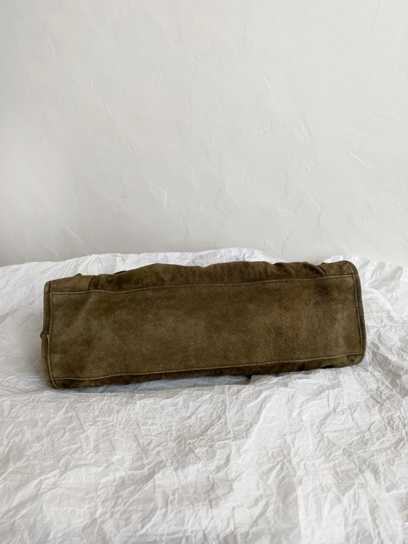 Balenciaga Le City Medium Suede Bag Green 823058