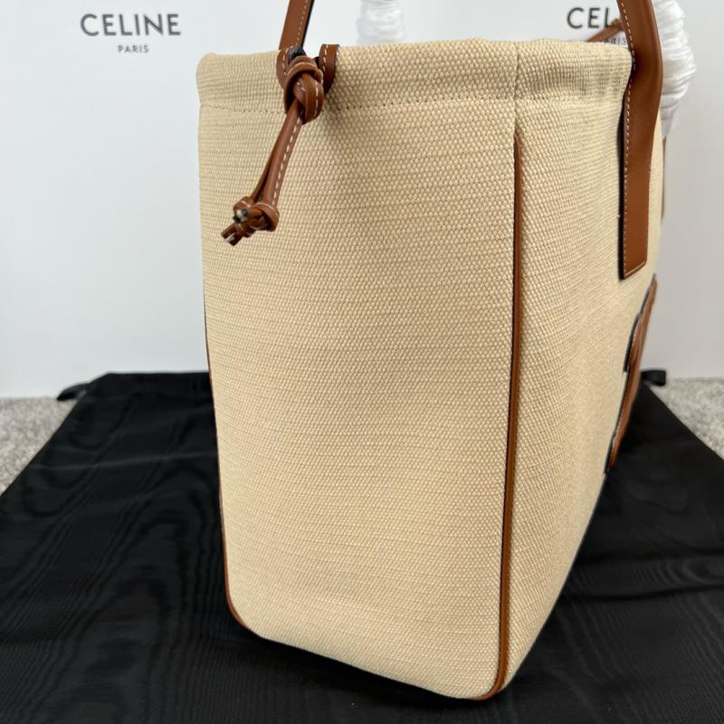 Celine Canvas Cabas Drawstring Triomphe Beige C199973