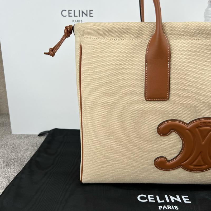 Celine Canvas Cabas Drawstring Triomphe Beige C199973
