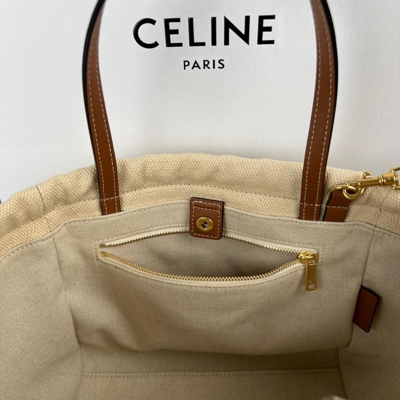 Celine Canvas Small Cabas Drawstring Triomphe Beige C111013