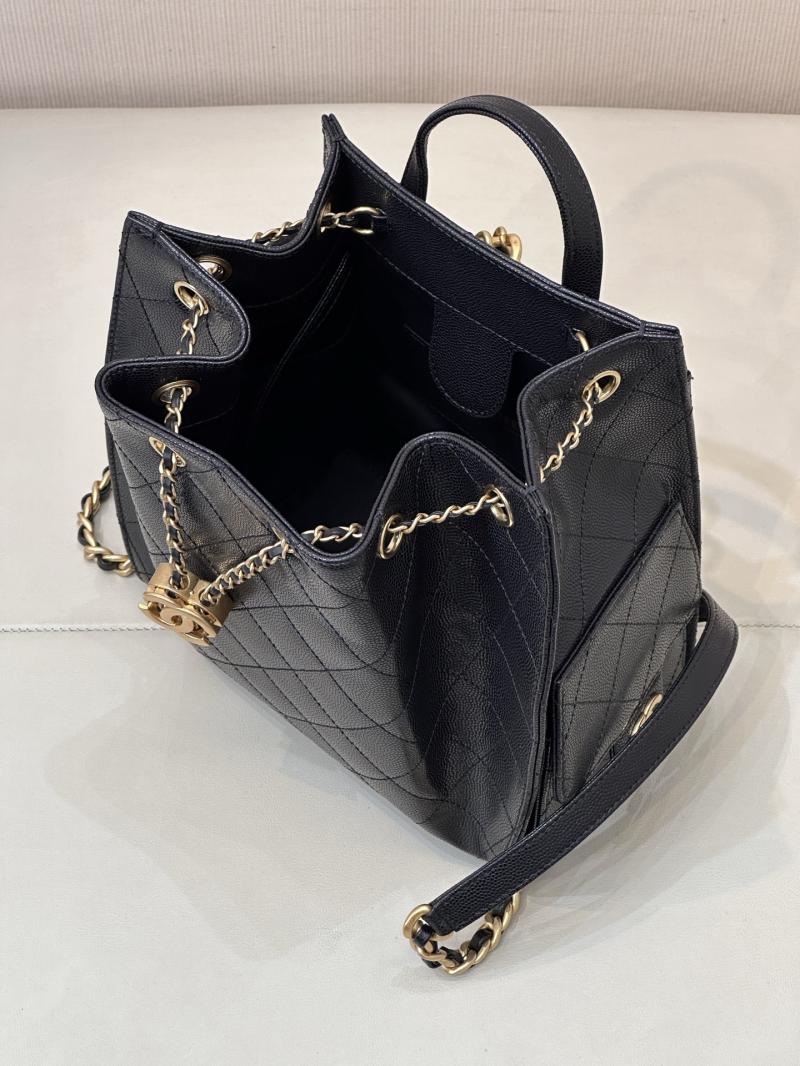 Chanel 25 Medium Backpack Black AS5600