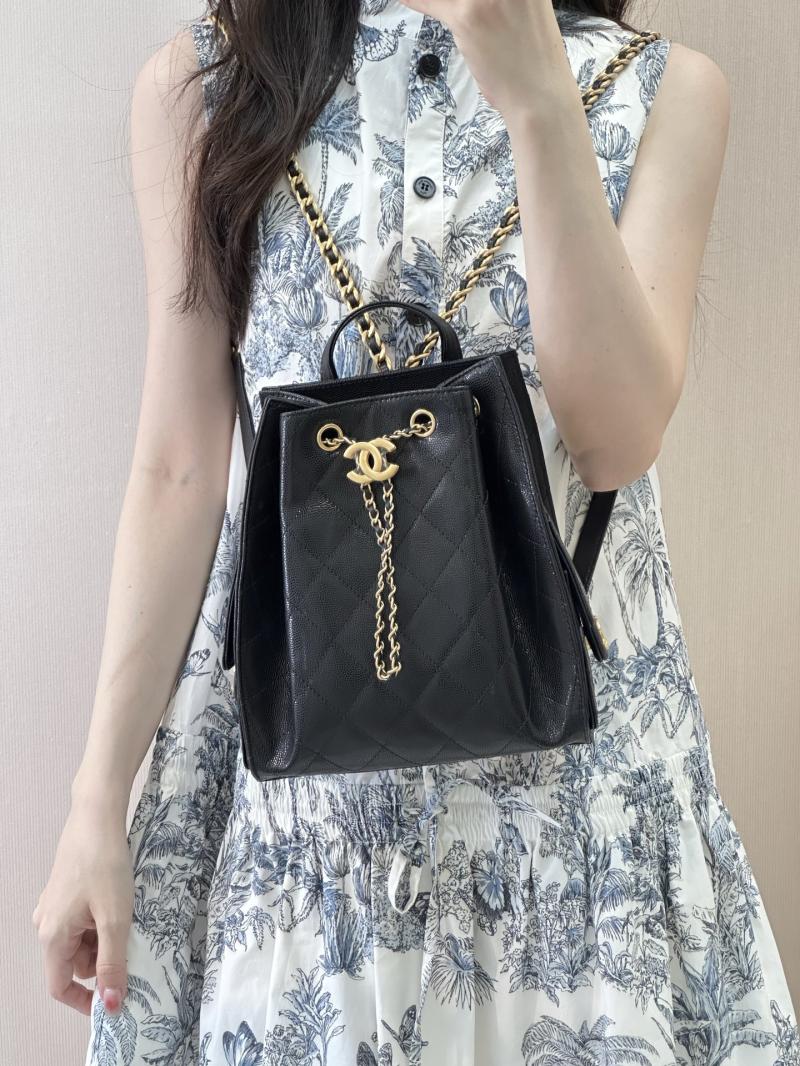 Chanel 25 Medium Backpack Black AS5600