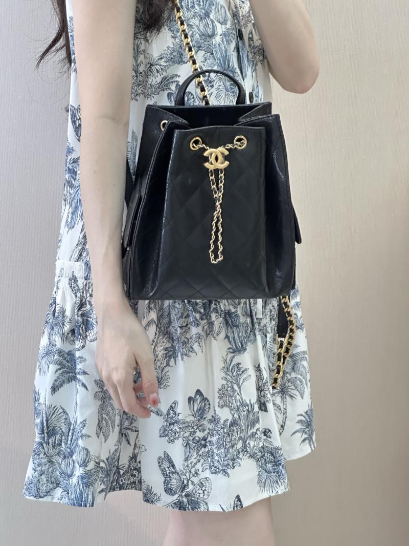 Chanel 25 Medium Backpack Black AS5600