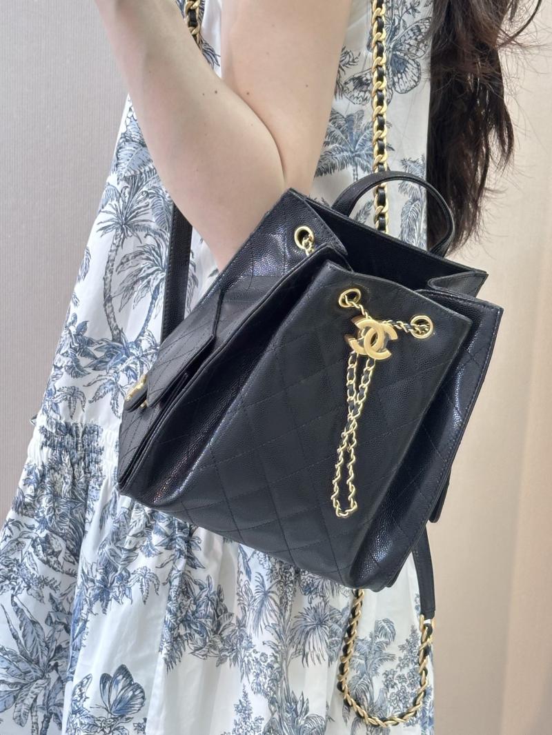 Chanel 25 Medium Backpack Black AS5600
