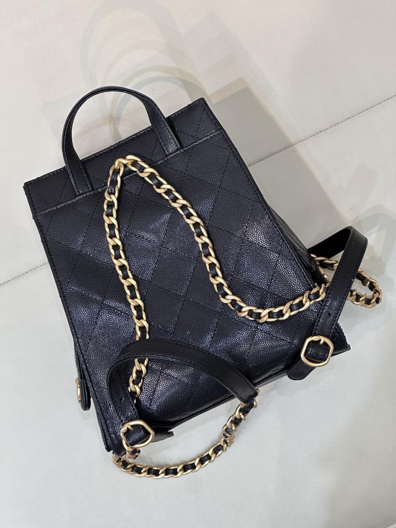 Chanel 25 Medium Backpack Black AS5600
