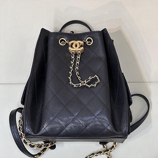 Chanel 25 Medium Backpack Black AS5600