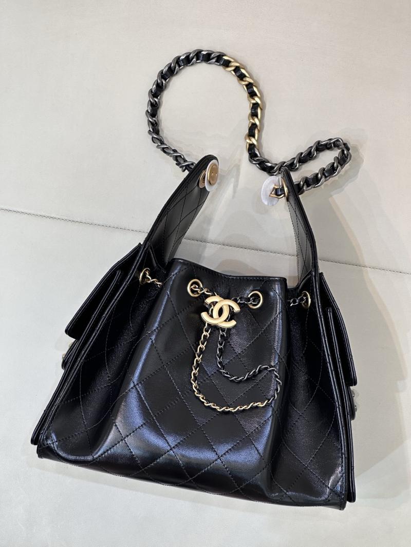 Chanel 25 Shiny Calfskin Small Handbag Black AS5293