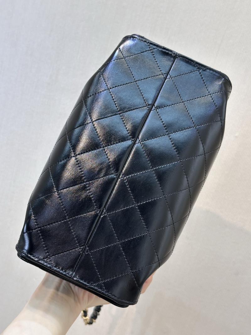 Chanel 25 Shiny Calfskin Small Handbag Black AS5293