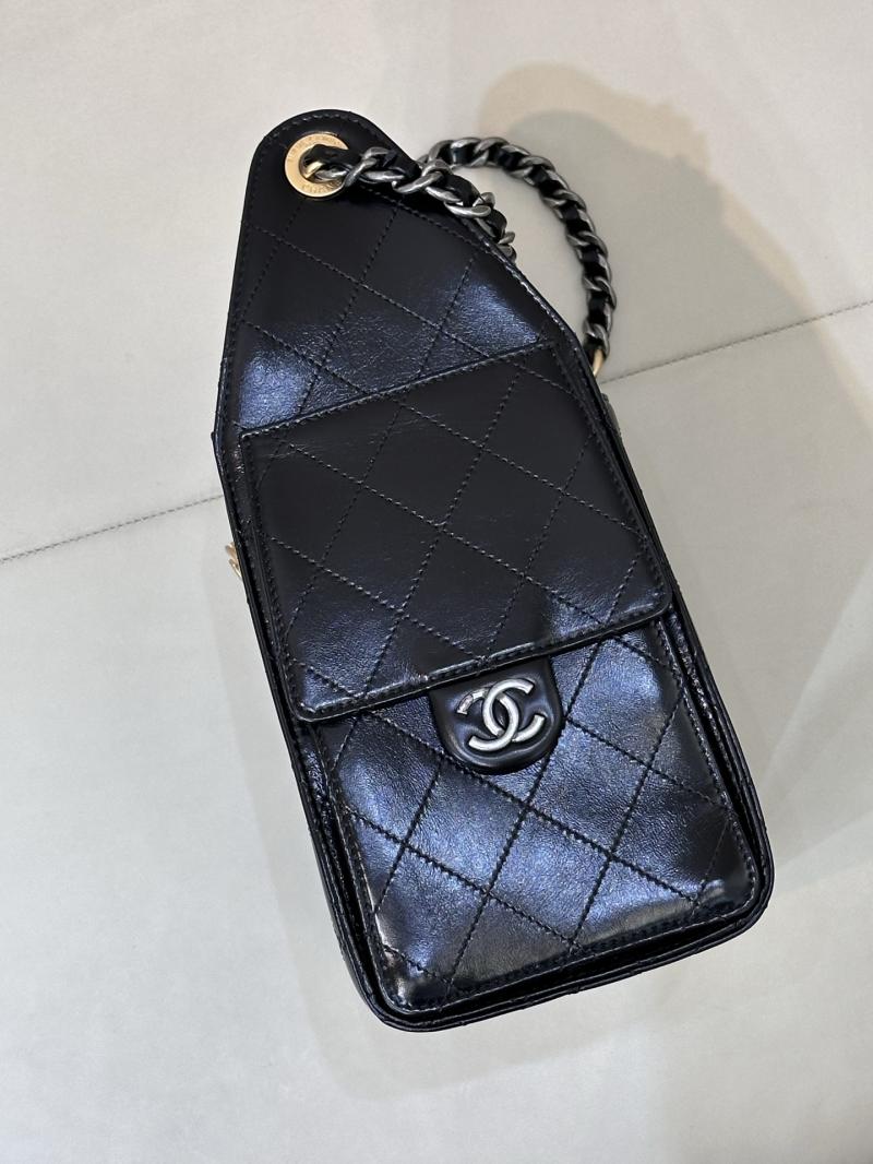 Chanel 25 Shiny Calfskin Small Handbag Black AS5293