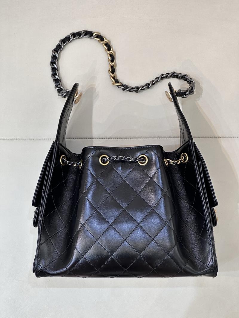Chanel 25 Shiny Calfskin Small Handbag Black AS5293