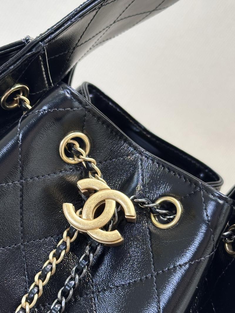 Chanel 25 Shiny Calfskin Small Handbag Black AS5293