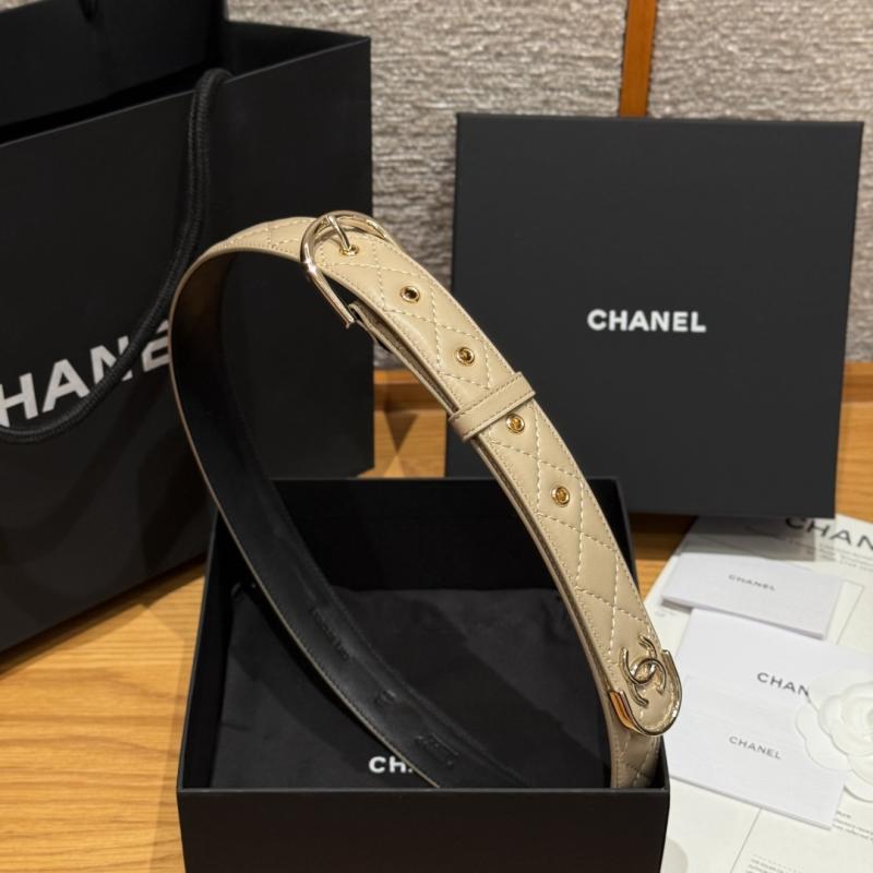 Chanel 3cm Leather Belt Beige BCB90606