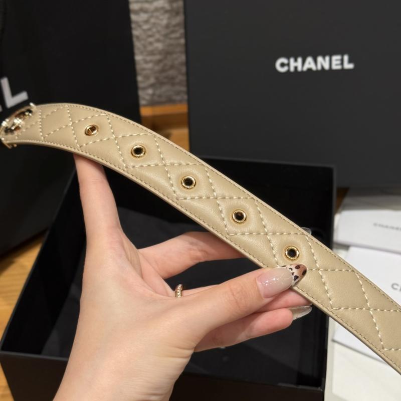 Chanel 3cm Leather Belt Beige BCB90606