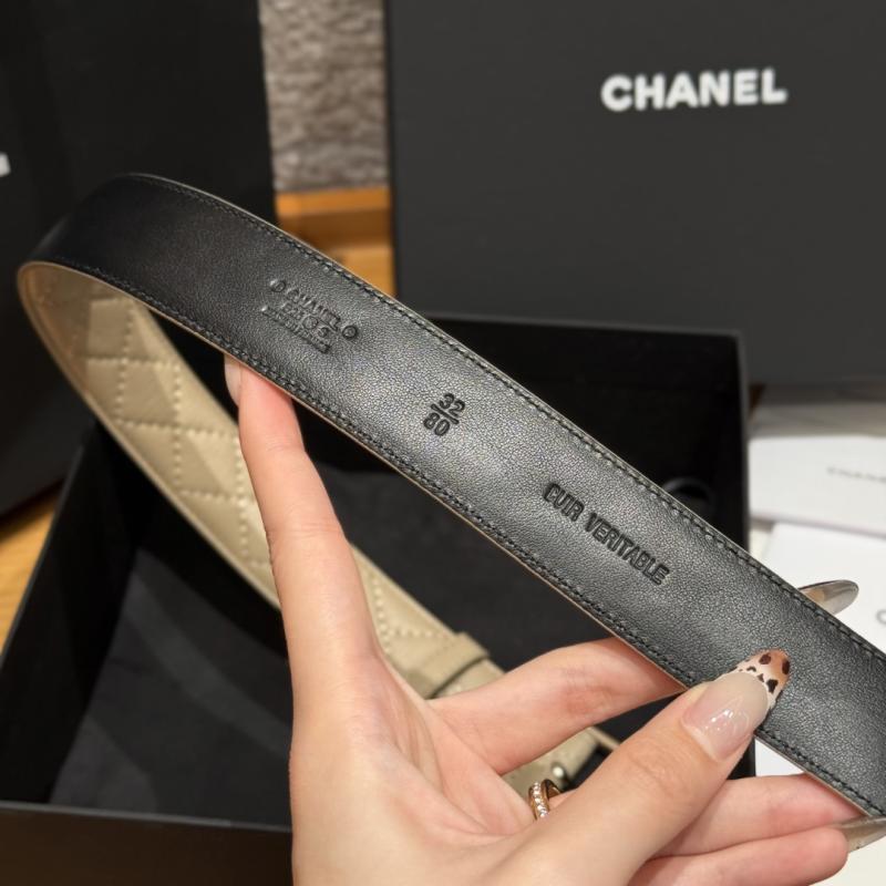 Chanel 3cm Leather Belt Beige BCB90606