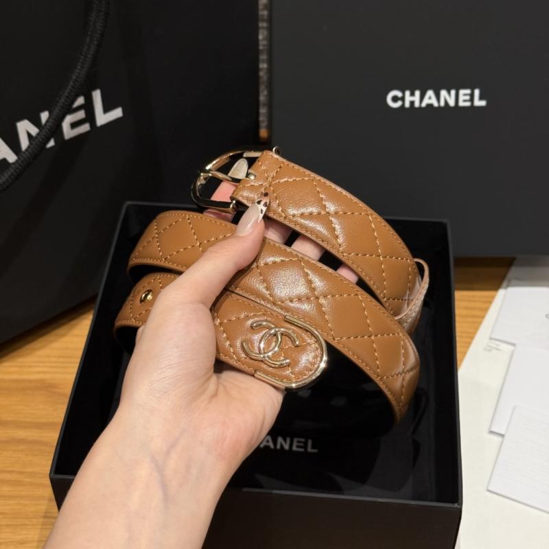 Chanel 3cm Leather Belt Brown BCB90606
