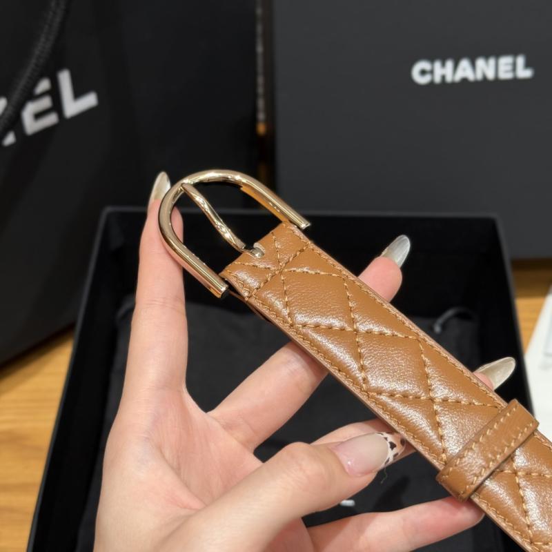 Chanel 3cm Leather Belt Brown BCB90606