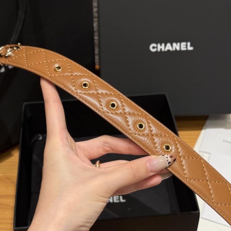 Chanel 3cm Leather Belt Brown BCB90606