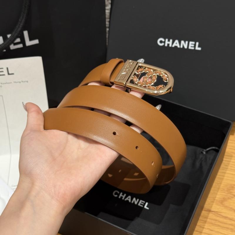 Chanel 3cm Leather Belt Brown BCB90608