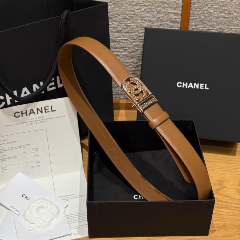 Chanel 3cm Leather Belt Brown BCB90608
