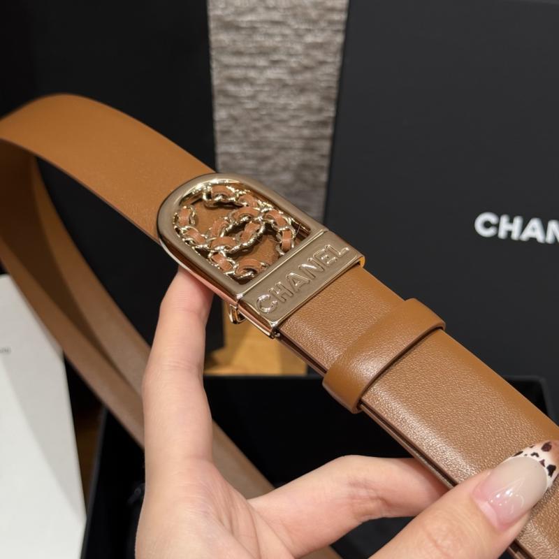 Chanel 3cm Leather Belt Brown BCB90608
