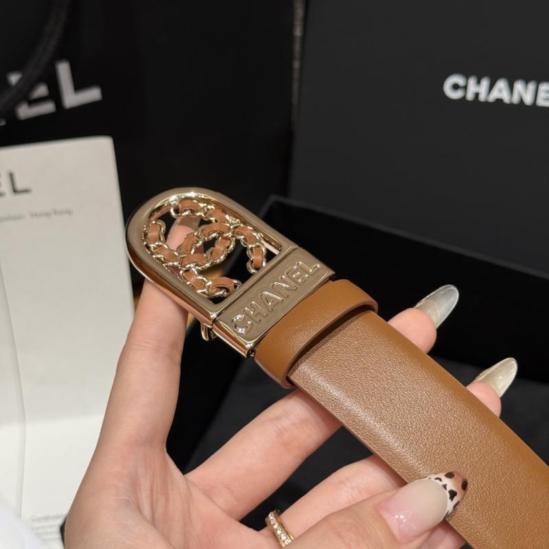 Chanel 3cm Leather Belt Brown BCB90608
