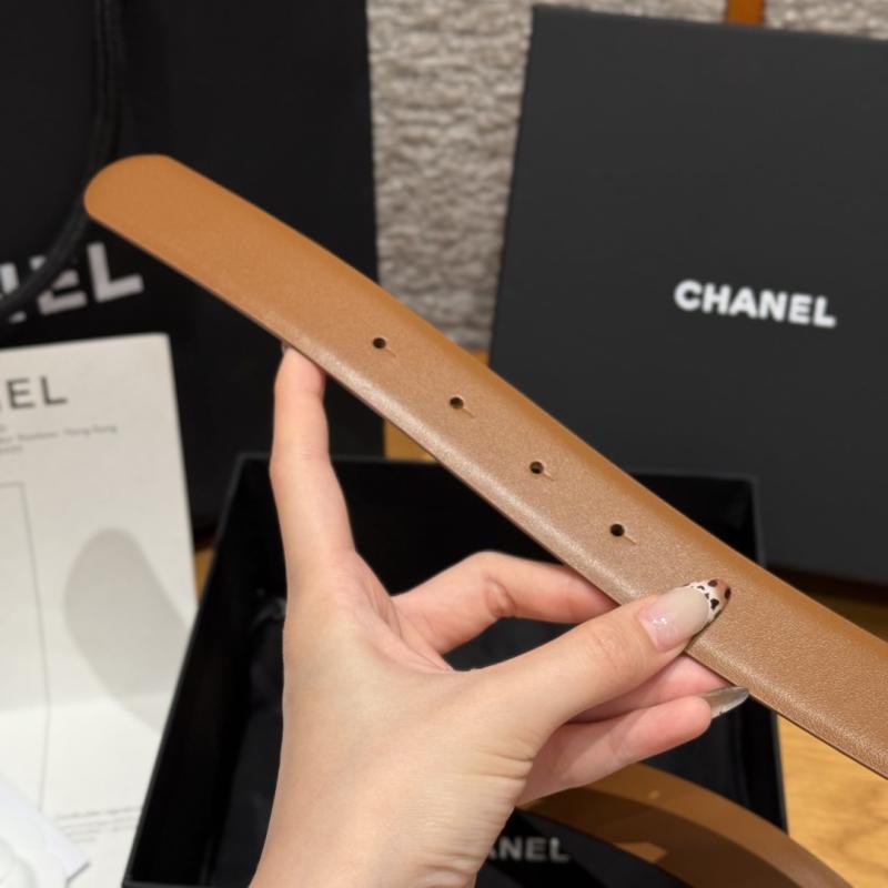 Chanel 3cm Leather Belt Brown BCB90608