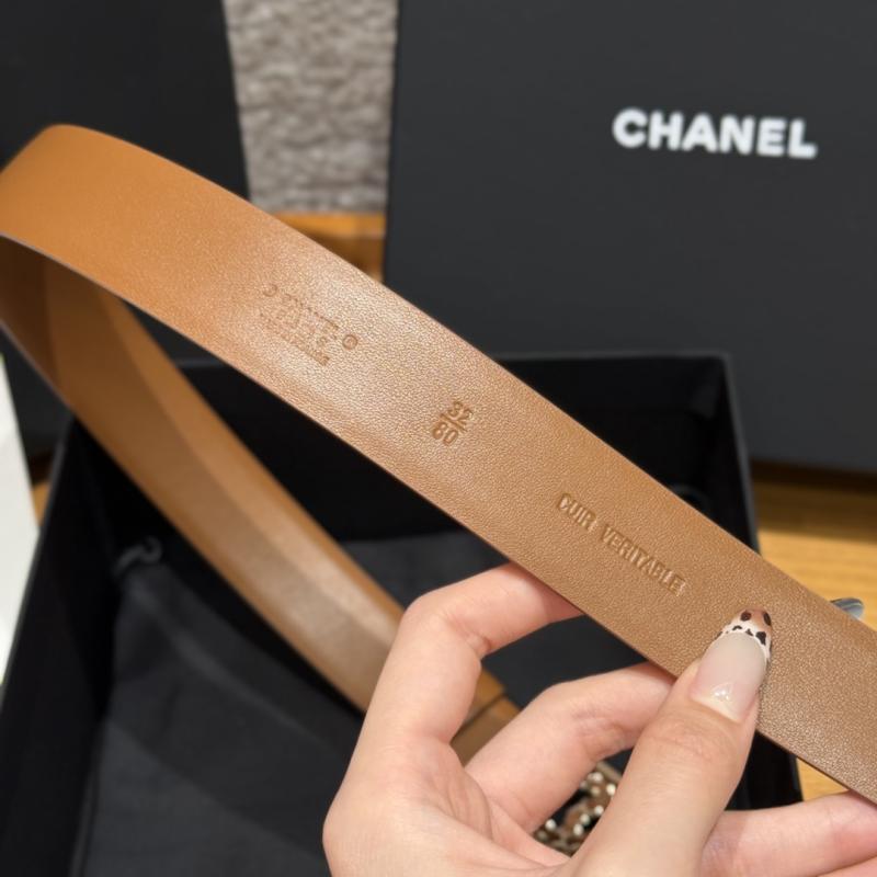 Chanel 3cm Leather Belt Brown BCB90608