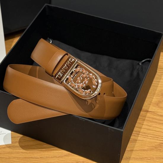 Chanel 3cm Leather Belt Brown BCB90608