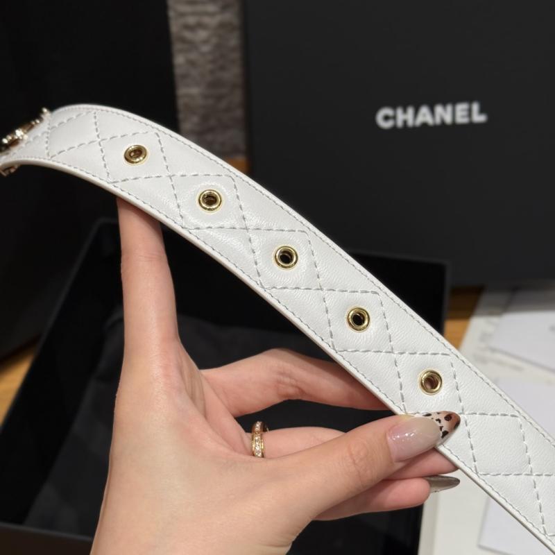 Chanel 3cm Leather Belt White BCB90606
