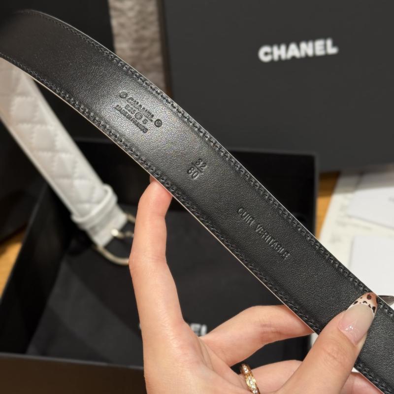 Chanel 3cm Leather Belt White BCB90606