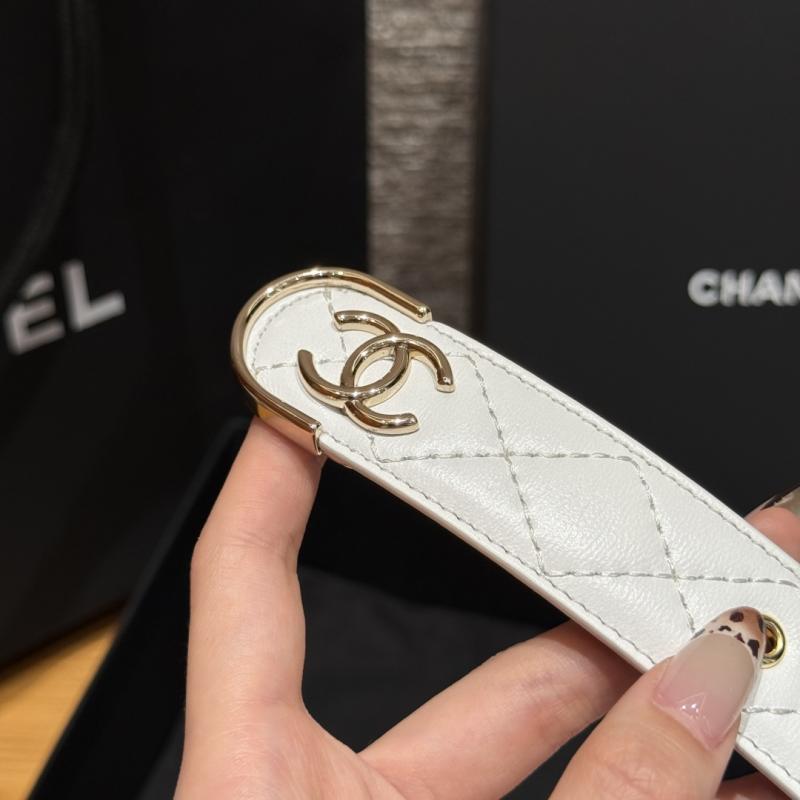 Chanel 3cm Leather Belt White BCB90606