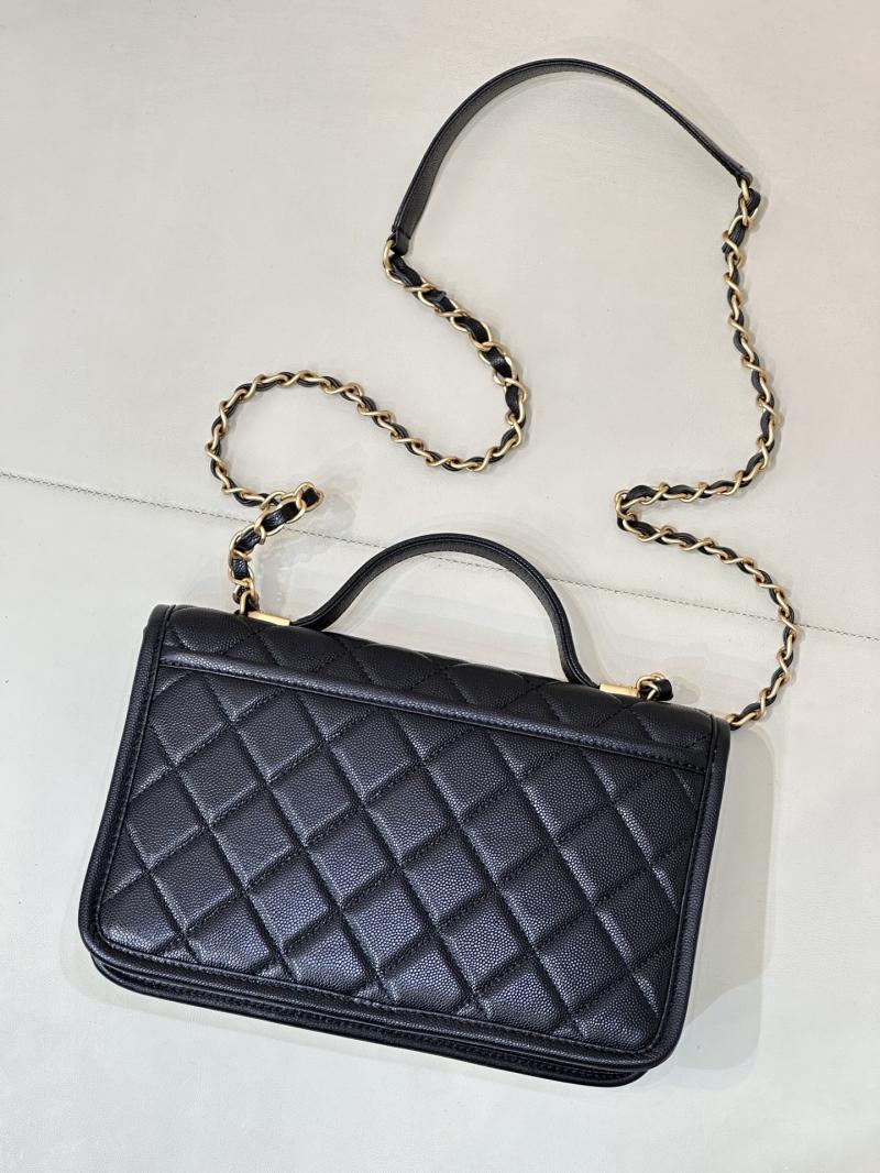 Chanel Flap Bag With Top Handle Black AS3653