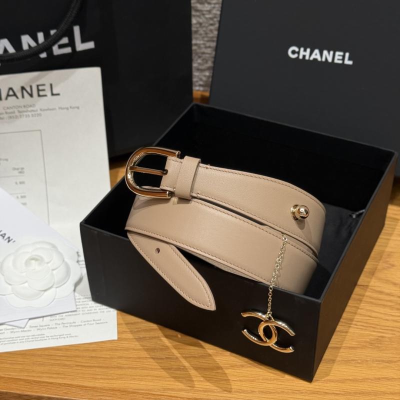 Chanel Leather Belt Beige BCB90607