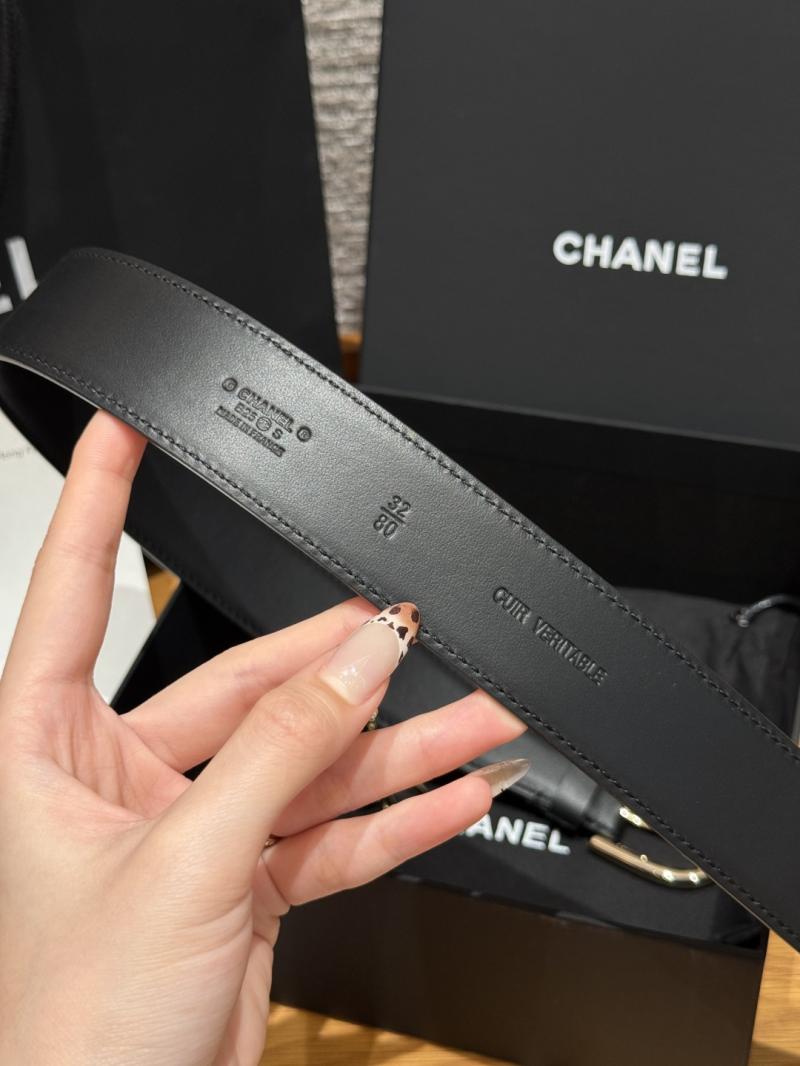 Chanel Leather Belt Black with Gold BCB90607
