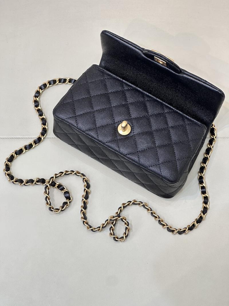 Chanel Mini Flap Bag with Top Handle Black AS5701